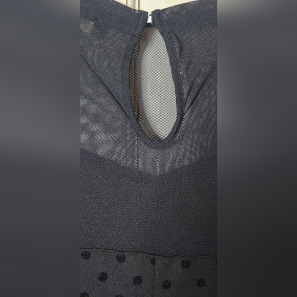 The Limited Medium Black Polkadot Mesh Sleeve Dress - Picture 4 of 4